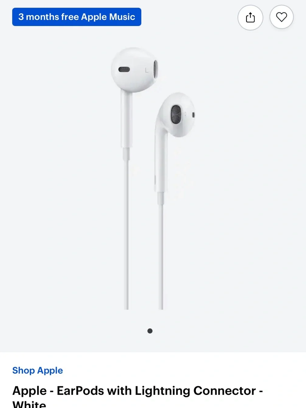 APPLE Lightning EarPods For iPhone 7-14 types/lightning Apple products headphone